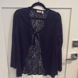 Elegant Black Lace Cardigan